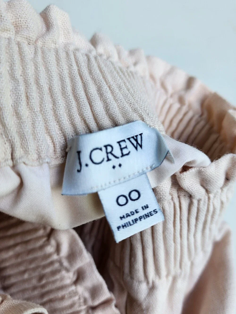 J Crew Pull On Skirt Womens City Linen Blend Pockets Cream Beige Elastic 00